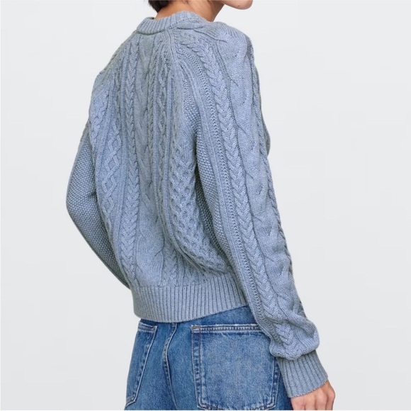 Gap Cable knit sweater XL women blue heather crewneck - Picture 10 of 12
